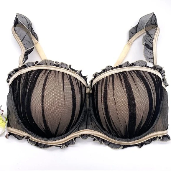 NWOT Kardashian Kollection Intimates Ruffle Balconette Bra, 34C - Picture 9 of 12